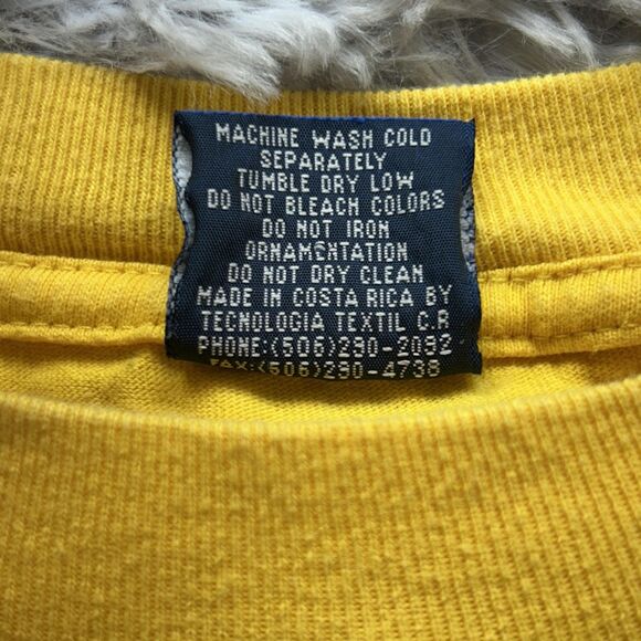 Y2K Boxy Cerveza Imperial Shirt Mens Large Yellow Costa Rica Beer Graphic Logo - Picture 7 of 8